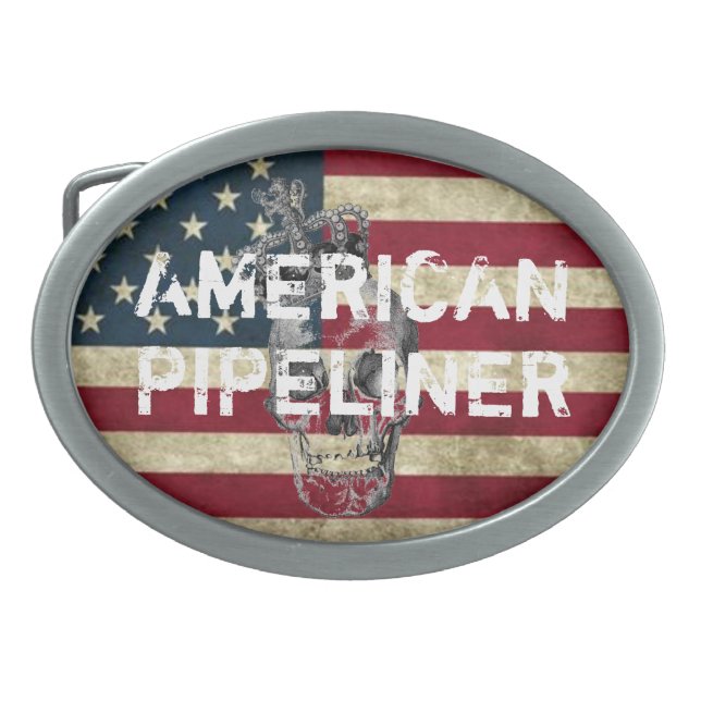 AMERICAN PIPELINER BUCKLE OVAL BELT BUCKLE (Front)