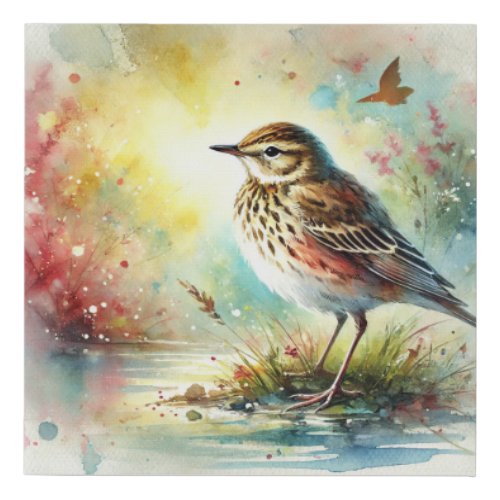 American Pipit 060724AREF124 _ Watercolor Faux Canvas Print