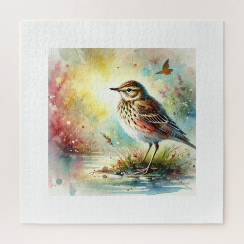 American Pipit 060724AREF124 _ Watercolor Jigsaw Puzzle