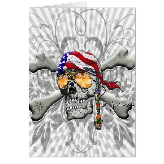 American Pirate Skull and Cross Bones Cards (Front)