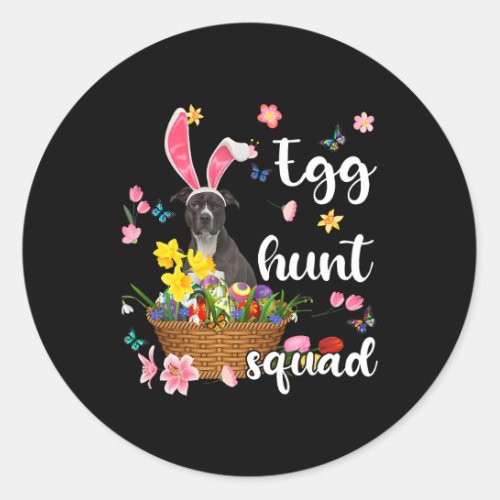 American Pit Bull Happy Easter Day Easter Colorful Classic Round Sticker