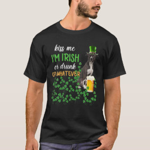 American Pit Bull Kiss Me I'm Irish Or Drunk Or Wh T-Shirt