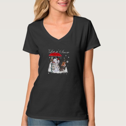 American Pit Bull Santa Dog Christmas Snowman Xmas T_Shirt