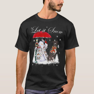 American Pit Bull Santa Dog Christmas Snowman Xmas T-Shirt