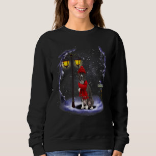 American Pit Bull Santa Snow Christmas Light Winte Sweatshirt