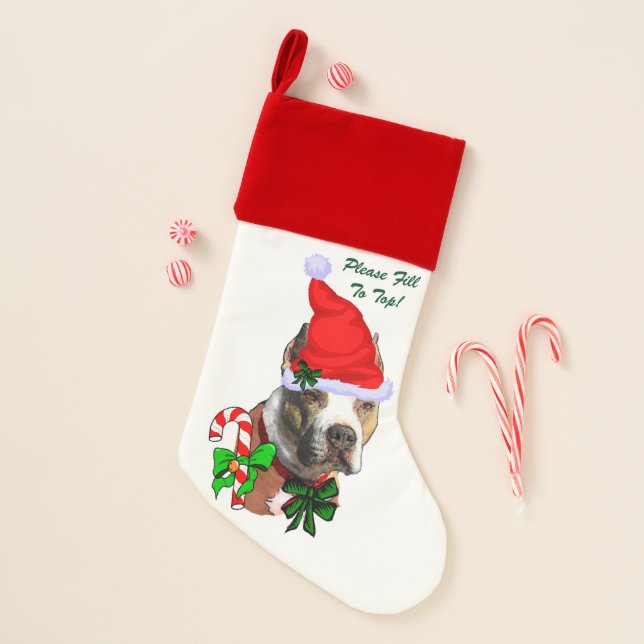 American Pit Bull Terrier Christmas Stocking (Front)