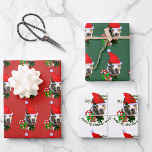 American Pit Bull Terrier Christmas Wrapping Paper Sheets