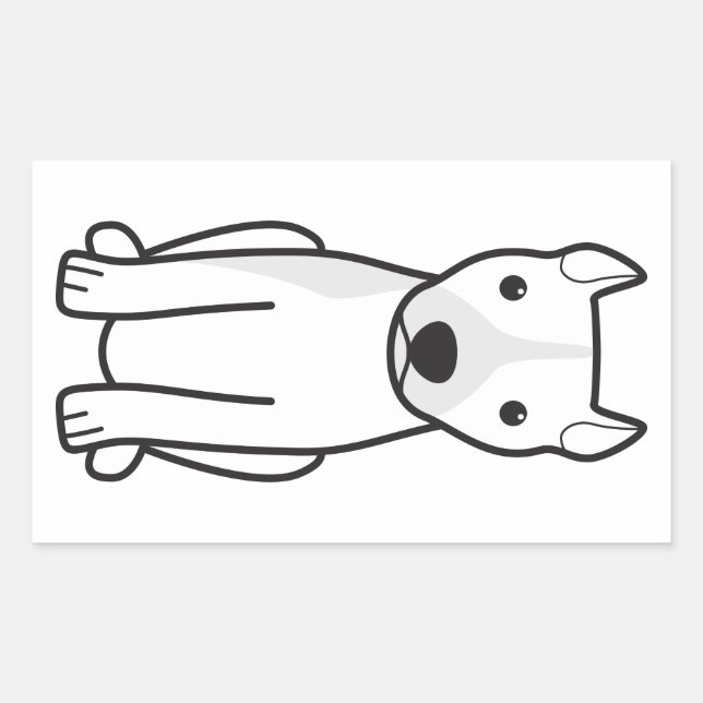 American Pit Bull Terrier (Cropped Ears) Rectangular Sticker (Front)