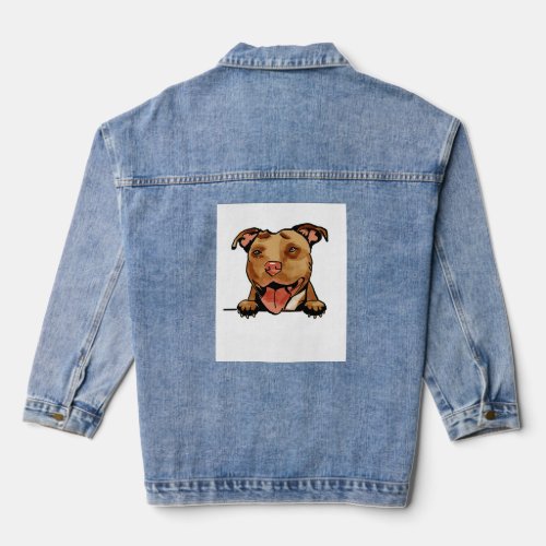American pit bull terrier  denim jacket