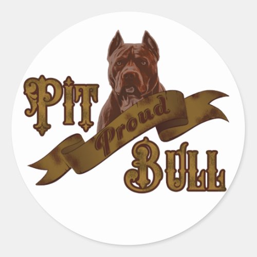 American Pit Bull Terrier Dog Classic Round Sticker