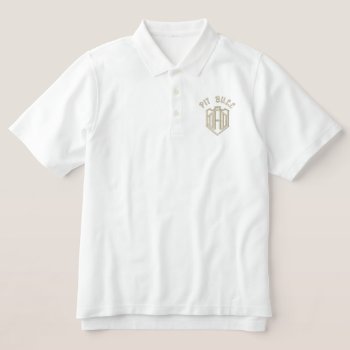 American Pit Bull Terrier Dog Dad Embroidered Polo Shirt by DogsByDezign at Zazzle