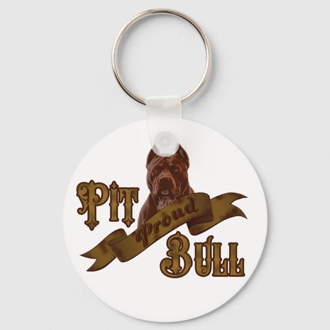 American Pit Bull Terrier Dog Keychain (Front)