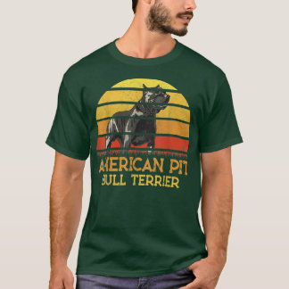 American Pit Bull Terrier Dog Lovers Sunset Dad Mo T-Shirt