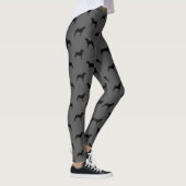 American Pit Bull Terrier Dog Silhouettes Pattern Leggings (Right)