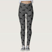 American Pit Bull Terrier Dog Silhouettes Pattern Leggings (Front)