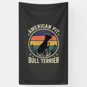 American Pit Bull Terrier Dog Vintage Sunset Rope  Banner