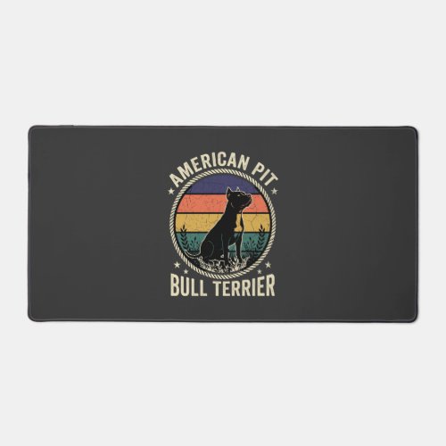 American Pit Bull Terrier Dog Vintage Sunset Rope Desk Mat