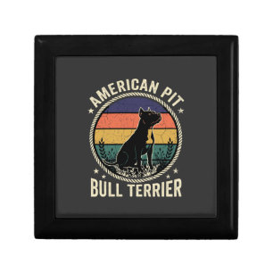 American Pit Bull Terrier Dog Vintage Sunset Rope  Gift Box
