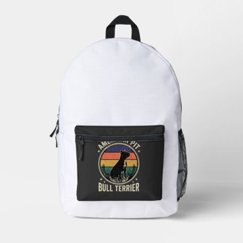 American Pit Bull Terrier Dog Vintage Sunset Rope  Printed Backpack