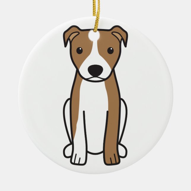 American Pit Bull Terrier (Natural Ears) Ceramic Ornament (Front)
