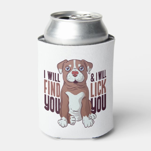 American Pit Bull Terrier Puppy Dog  Can Cooler (Can Front)