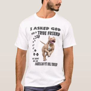 American Pit Bull Terrier Quote Mom, Pit Dad Print T-Shirt