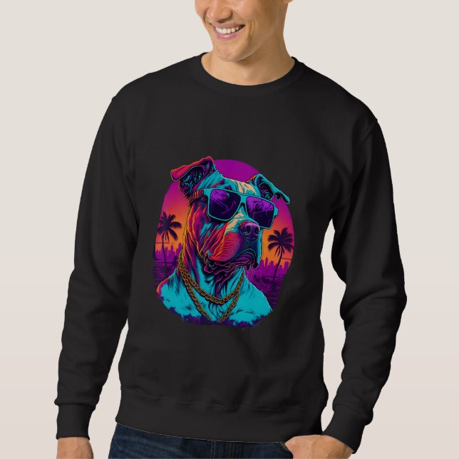 American Pit Bull Terrier Race Colorful Design Sweatshirt (Front)