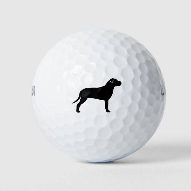 American Pit Bull Terrier Silhouette Golf Balls (Front)