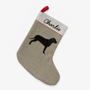 American Pit Bull Terrier Silhouette Personalized Small Christmas Stocking