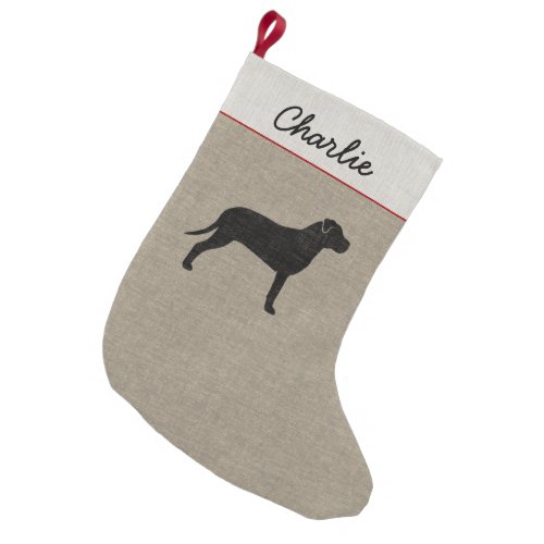 American Pit Bull Terrier Silhouette Personalized Small Christmas Stocking
