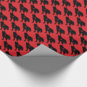 American Pit Bull Terrier Silhouette Wrapping Paper