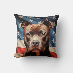 American Pit Bull Terrier Throw Pillow