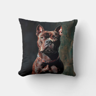 American pit bull terrier throw pillow