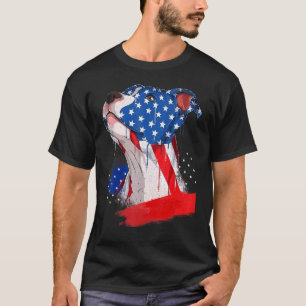 American Pit Bull Terrier Usa Flag Patriotic Dog T-Shirt
