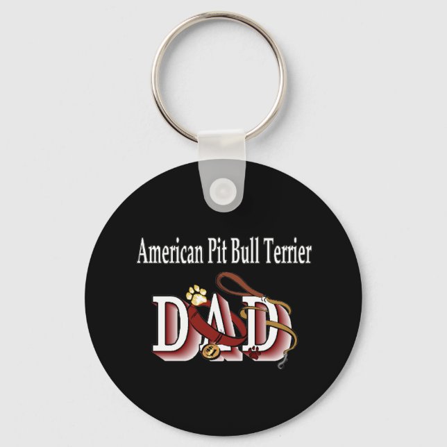 American Pit Bull Terrire Dad Keychain (Front)