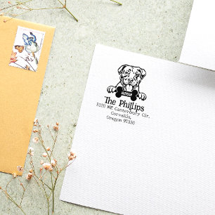 American Pitbull Dog, Custom Return Address, Rubber Stamp