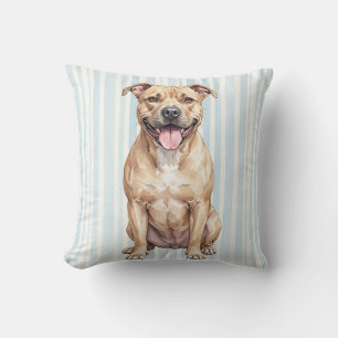 American Pitbull Dog Throw Pillow
