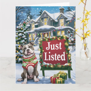 American Pitbull Festive Humor Realtor Christmas Card