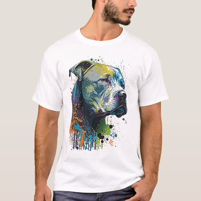 American Pitbull - Graffiti Ink Splash T-Shirt (Front)