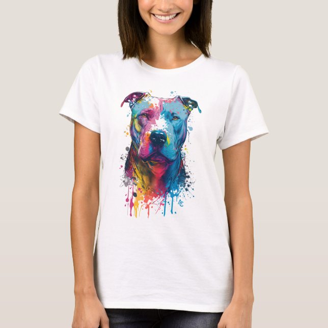 American Pitbull - Graffiti Ink Splash T-Shirt (Front)