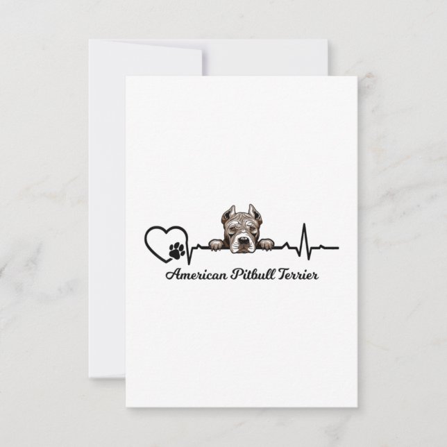 American Pitbull Terrier Heartbeat Card (Front)