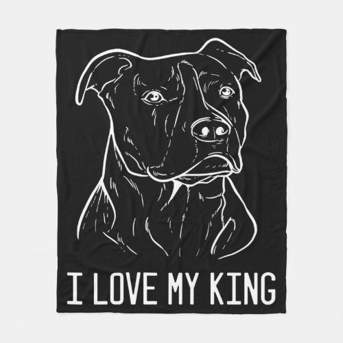 American Pitbull Terrier I Love My King Fleece Blanket