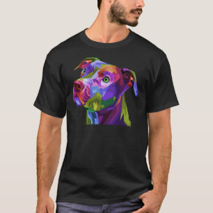 American Pitbull Terrier Pop Art Portrait for Dog T-Shirt