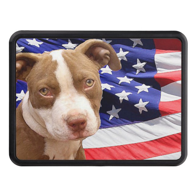American Pitbull Terrier pup Tow Hitch Cover (Front)