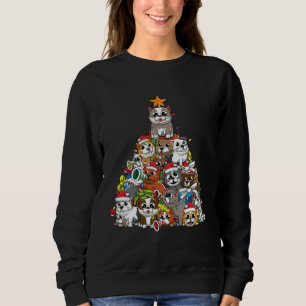 American pits bully dog breed Christmas Tree  Xmas Sweatshirt