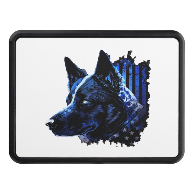American Police Flag K9 Unit Patriotic Dog Lover Hitch Cover (Front)