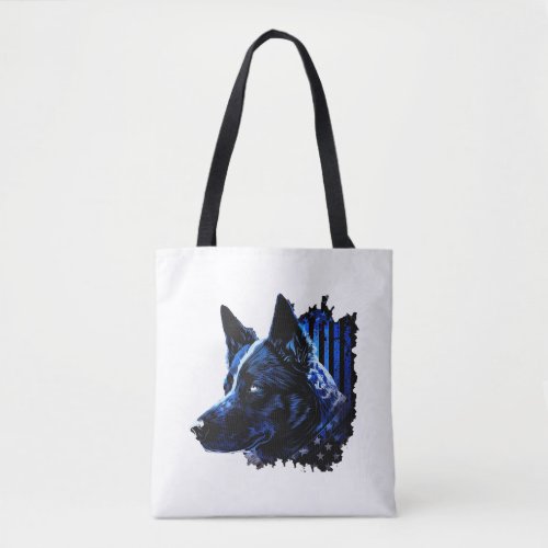 American Police Flag K9 Unit Patriotic Dog Lover Tote Bag