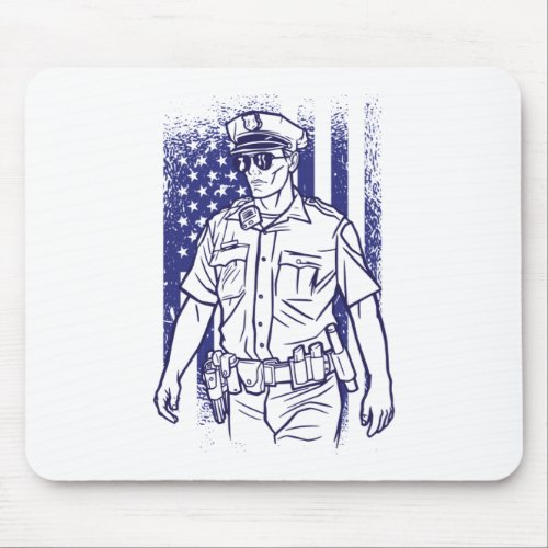 AMERICAN POLICE OFFICER MOUSE PAD