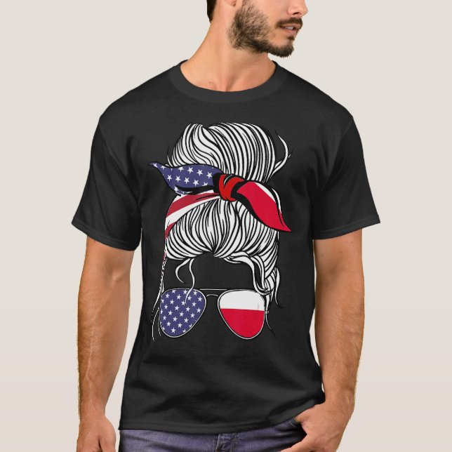 American Polish Patriot Flag Women Girl Poland Gro T-Shirt (Front)