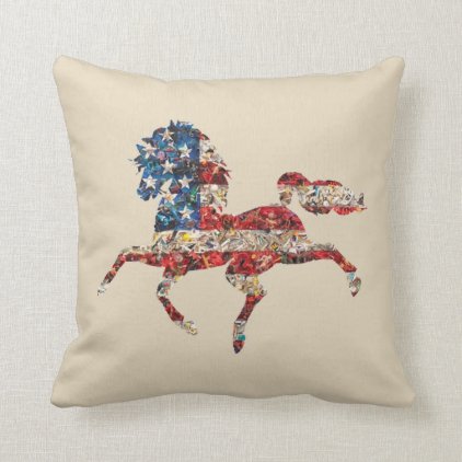 American Pony Throw Pillow